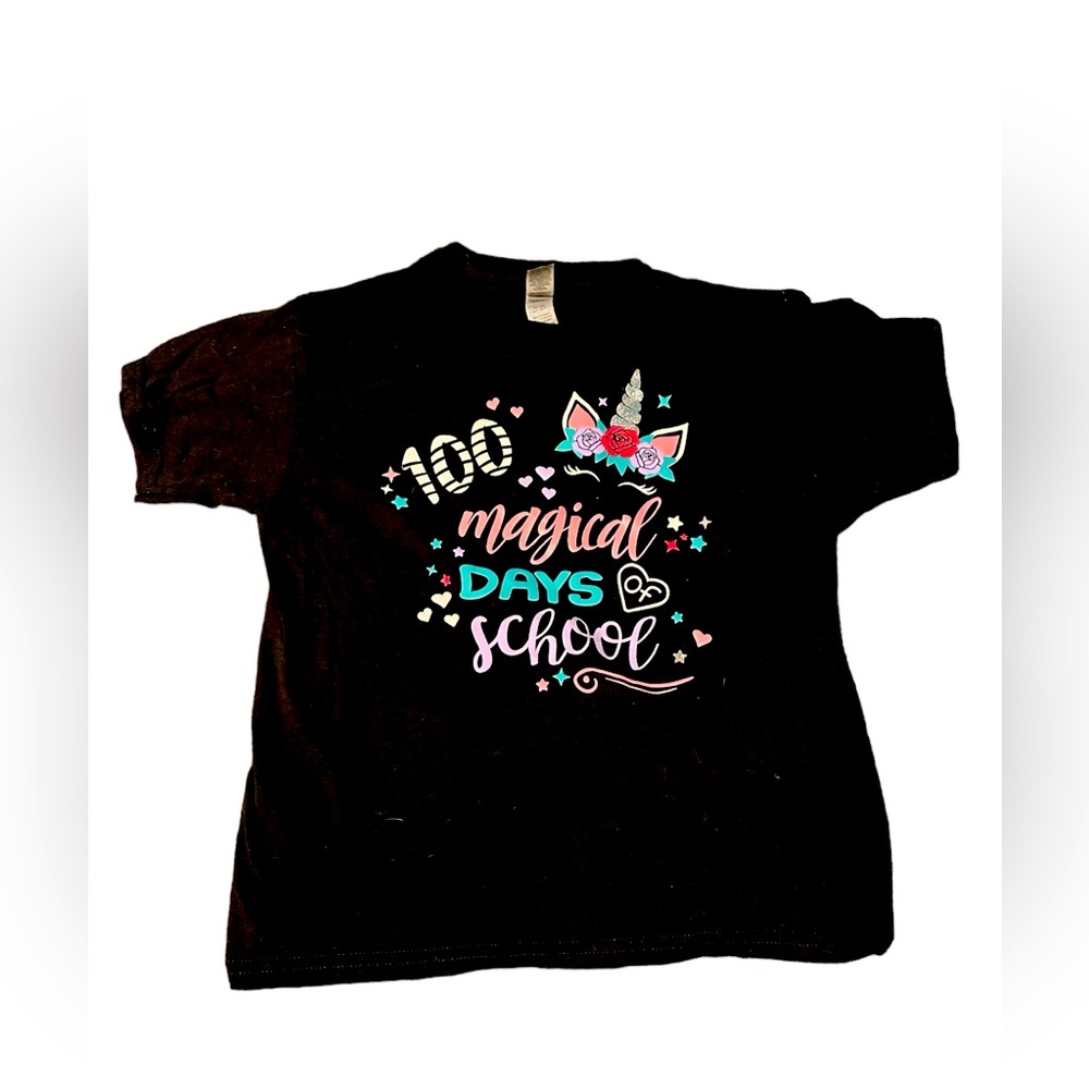 100 magical days of school t-shirt. Unicorn themed. Worn once.